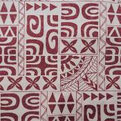 Tissu marron ton sur ton motifs tatouages 50 X 110 cm