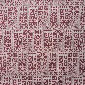 Tissu marron ton sur ton motifs tatouages 50 X 110 cm